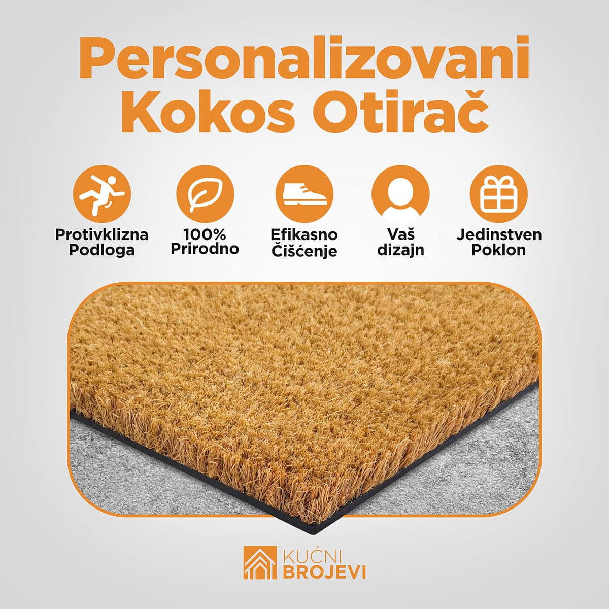 Personalizovani Kokos Otirač – Tvoj Dizajn, Tvoja Dobrodošlica